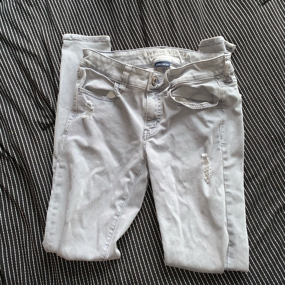 super stretch American Eagle jetting gray grey